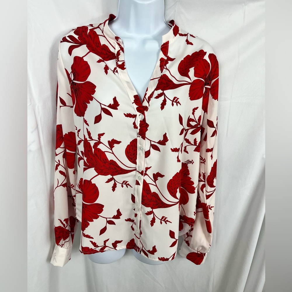 Fashion Nova Long Sleeve Floral Blouse